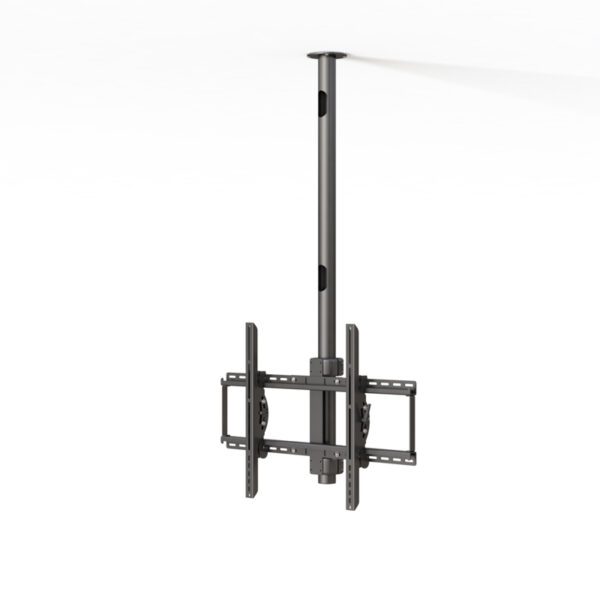 Rear perspective highlighting cable management channel integrated into mount arm.