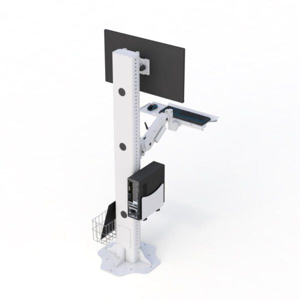 Installed in a lab/work environment, showing full workstation assembled and in use.