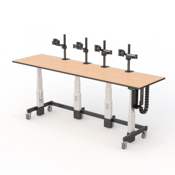 ergonomic adjustable stand up corner desk