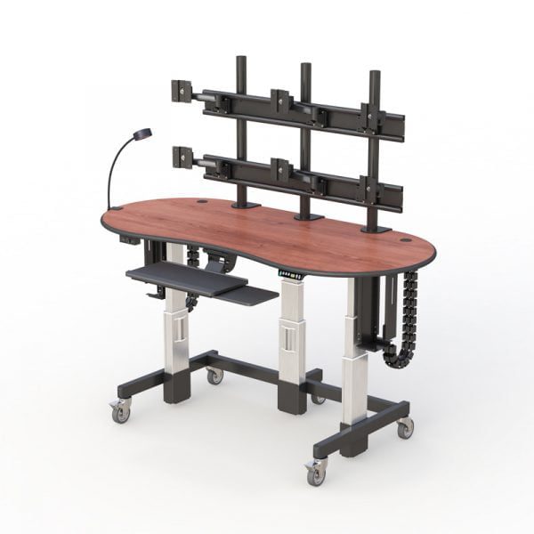 ergonomic adjustable rolling sit stand desk