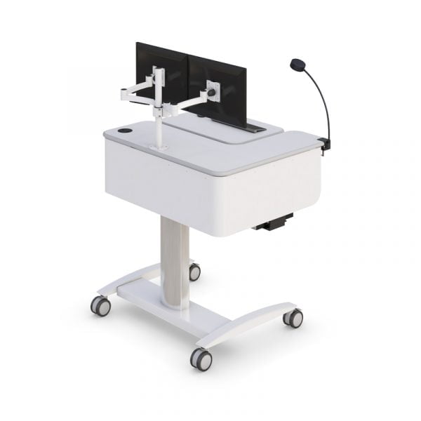 Adjustable Rolling Medical Computer Cart