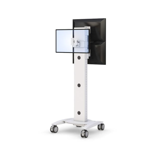 Three Monitor Display Rolling Stand