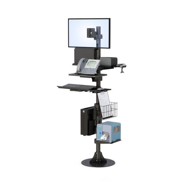Height Adjustable Floor Mounted Computer Monitor Stand