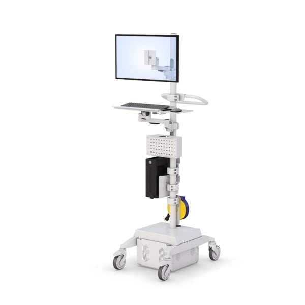 Ergonomic Adjustable Medical Computer Pole Cart