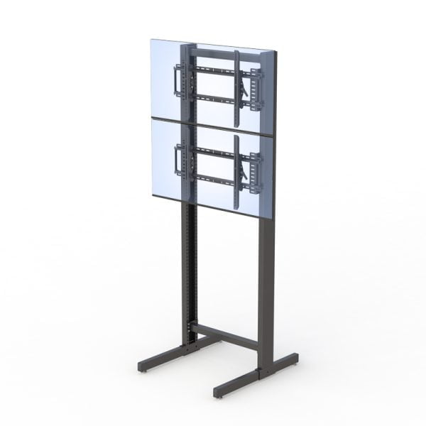 Ergonomic Adjustable Vertical Double Monitor Floor Stand