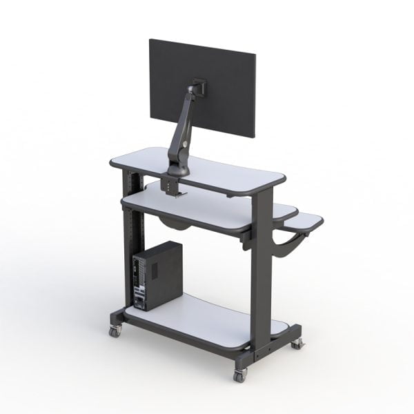 Height Adjustable Bi- Level Medical Desk with Monitor Arm