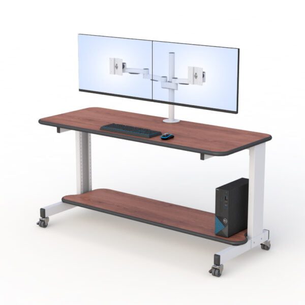 772439 Adjustable Height Dual Monitor Office Computer Desk