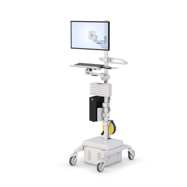 Ergonomic Medical Computer Pole Cart with Battery