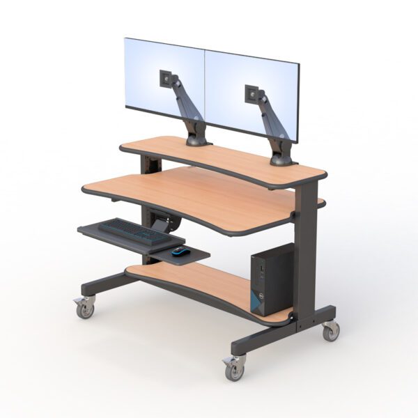 772278 Adjustable Two-level Computer Desk with Keyboard Tray