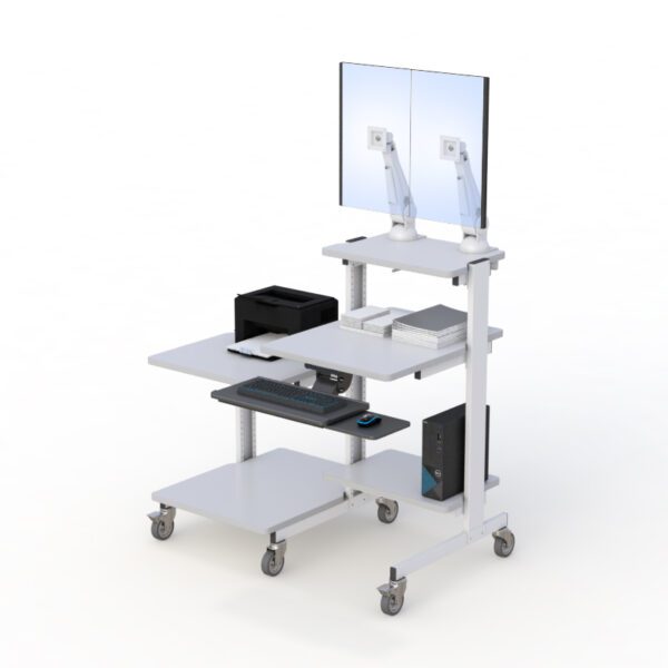 AFC Rolling Computer Workstation with Side Cart