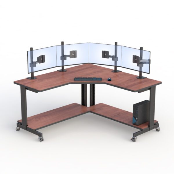 AFC Quad Monitor L Shaped Computer Desk