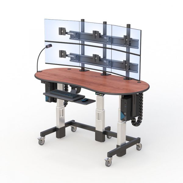 ergonomic rolling sit stand desk