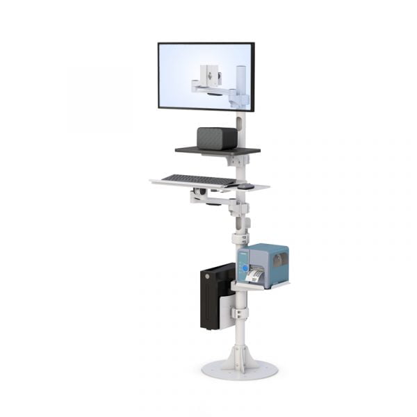 Medical Computer Stand With Printer Tray