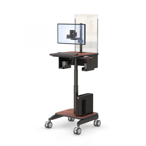 Hospital Medical Computer Cart with Sneeze and Cough Guard