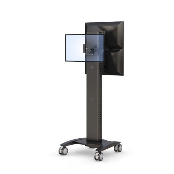 Three VESA Monitor Display Rolling Stand