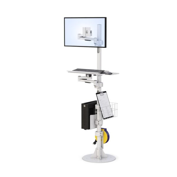 Height Adjustable Industrial Floor Mount Computer Stand