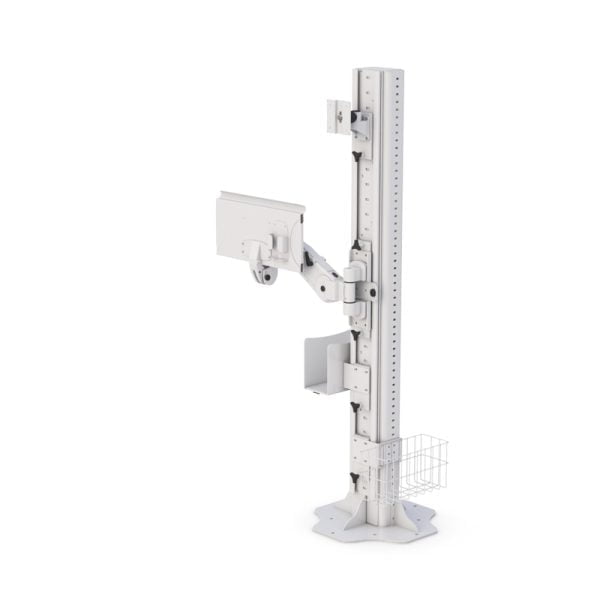 Ergonomic Height Adjustable Arm Floor Computer Stand