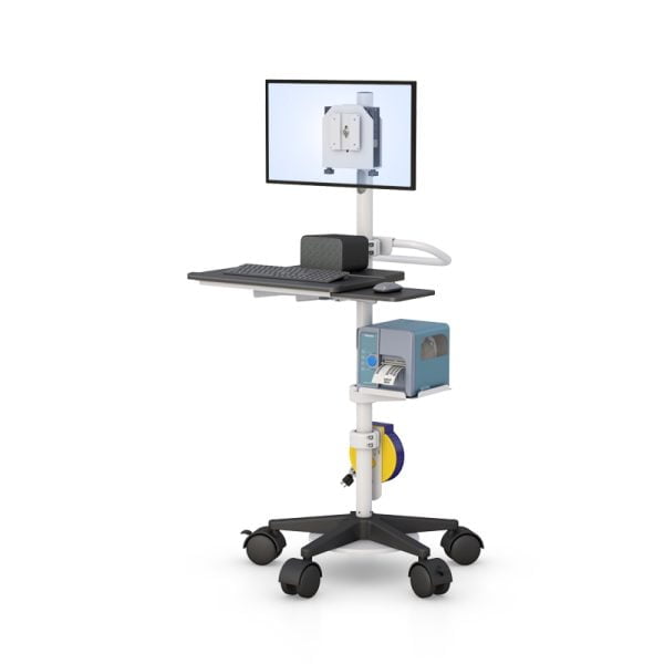 Adjustable Pole Mount Medical Computer Cart