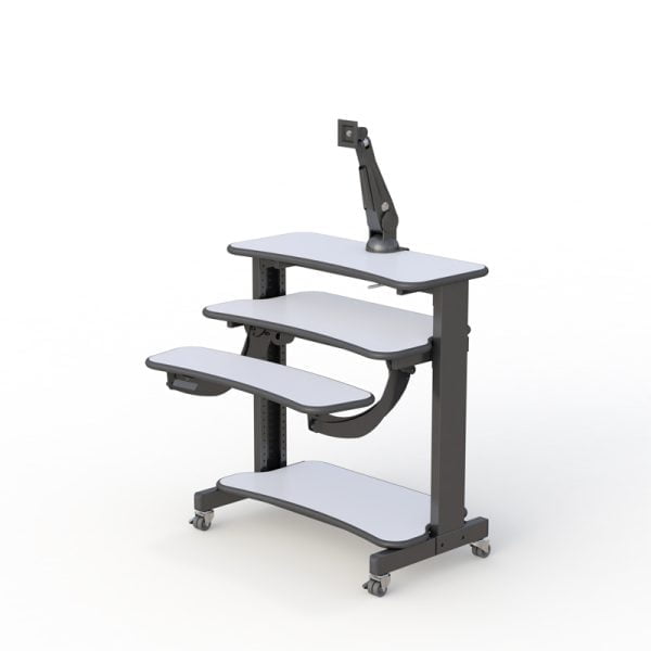 Bi- Level Medical Desk with Monitor Arm Mount