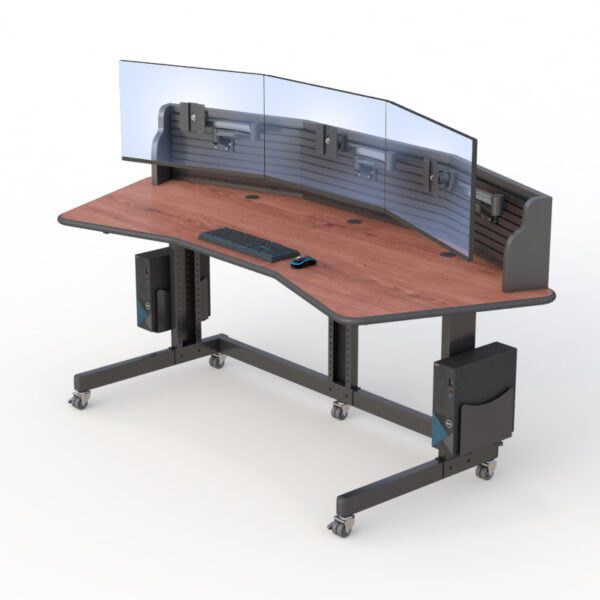 Ergonomic Computer Desk with Slat Wall Monitor Mounts