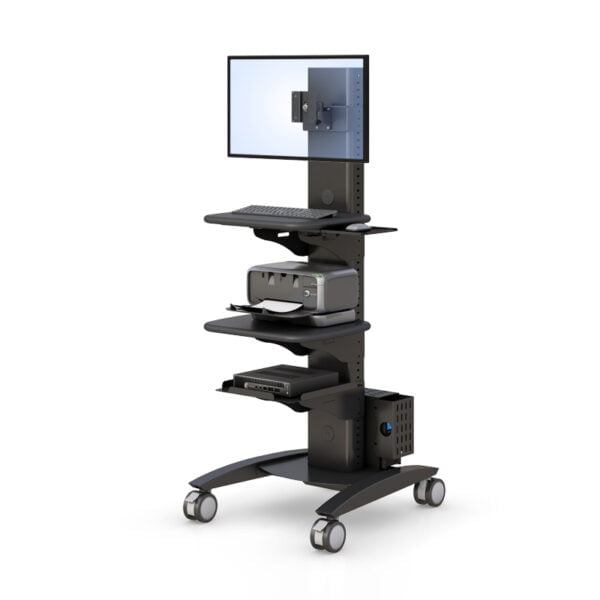 Height Adjustable Ergonomic Rolling Computer and Monitor Stand by AFC