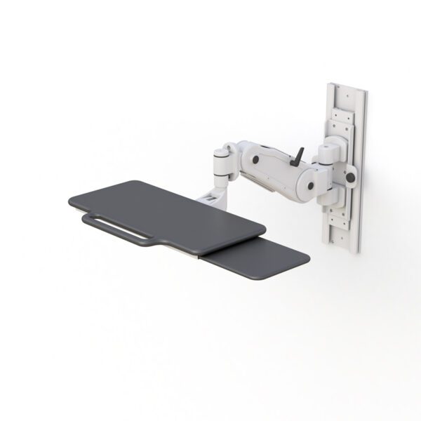 Installed in workspace, illustrating ergonomic positioning and efficient use of space.