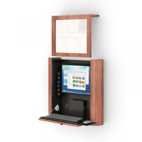 Wall Mounted Computer Security Cabinet Workstation