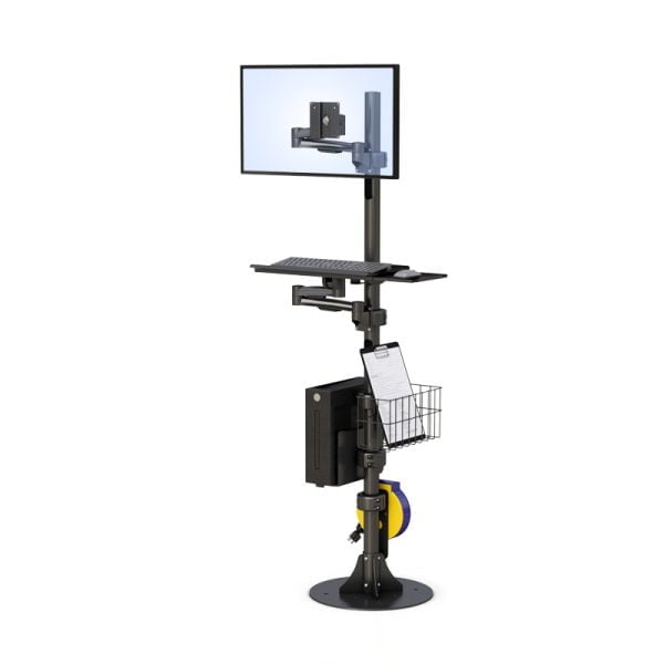 Adjustable Industrial Floor Mount Computer Stand