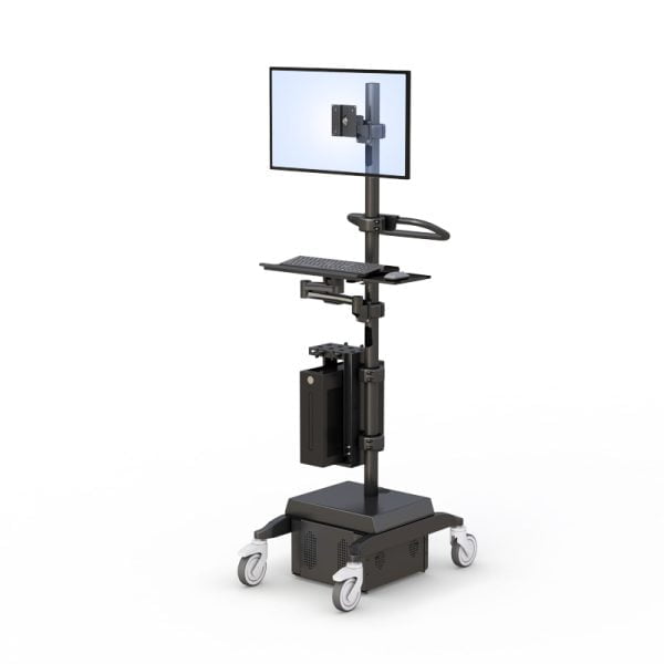 Ergonomic Height Adjustable Computer Pole Cart