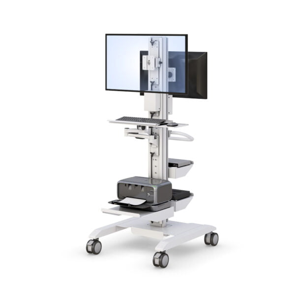 Medical Furniture Ergonomic Rolling Monitor Computer Cart