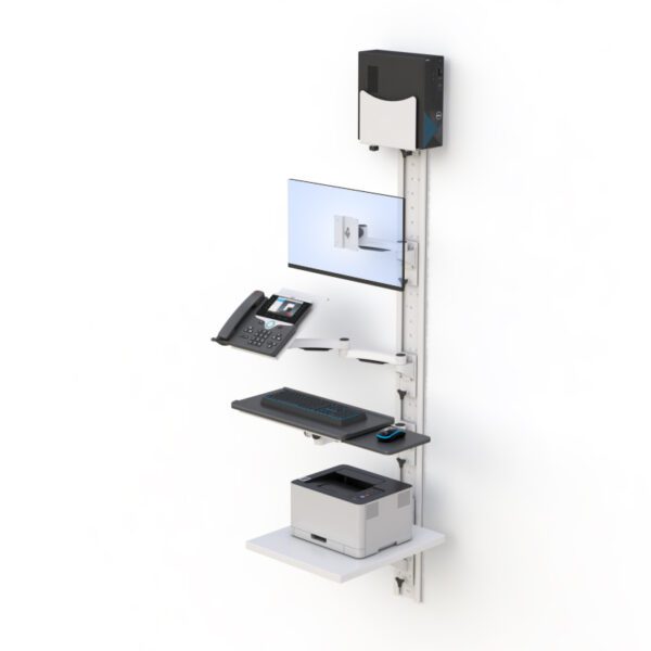 AFC Medical Furniture: Wall Mounted Track Computer Workstation - Enhance Mobility and Accessibility in Medical Workstations - Image 2