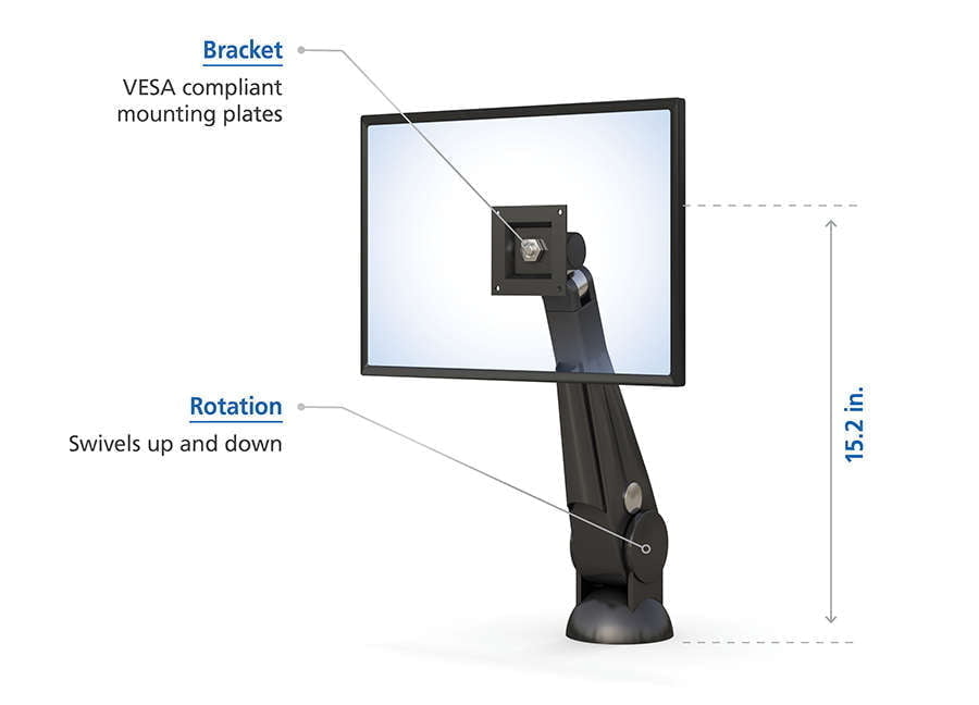 Especificaciones del brazo de monitor LCD simple de tipo ojal