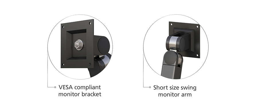 Especificaciones del brazo de monitor pivotante ajustable en altura