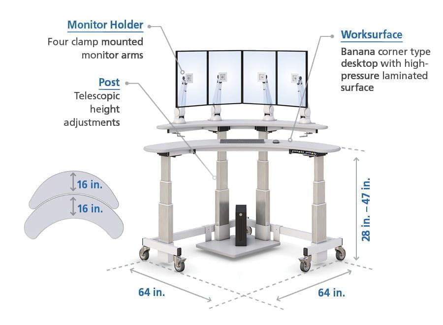 motorized height adjustment standing desk control feature