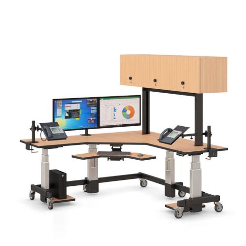 771417 adjustable l shaped sit stand desk