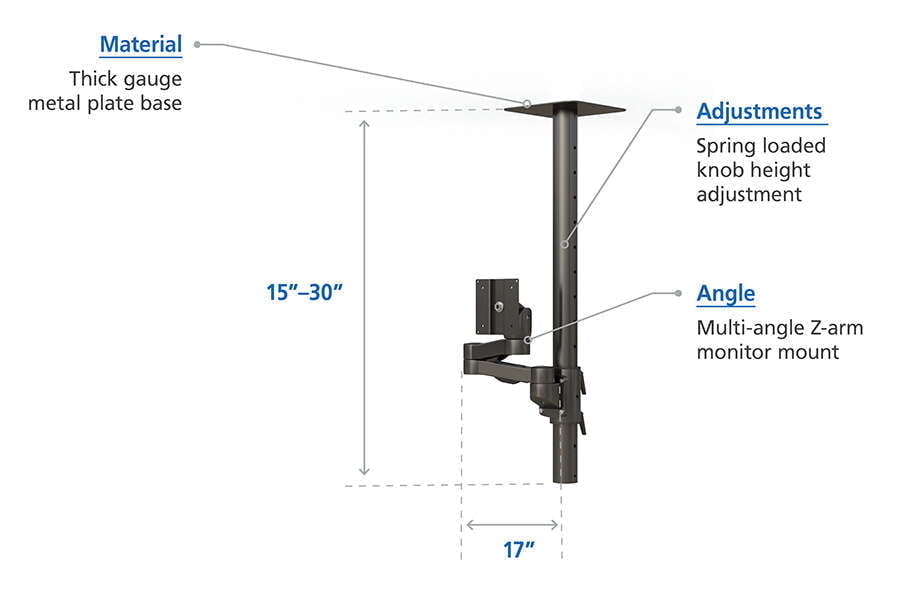 Monitor Holder Ceiling Mount design specifications
