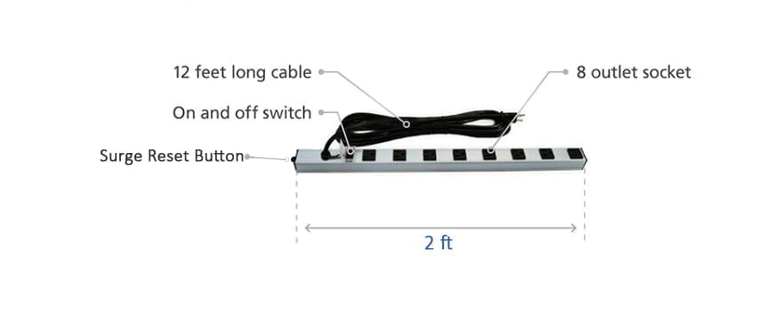 Power Plug Strip with 8 inputs