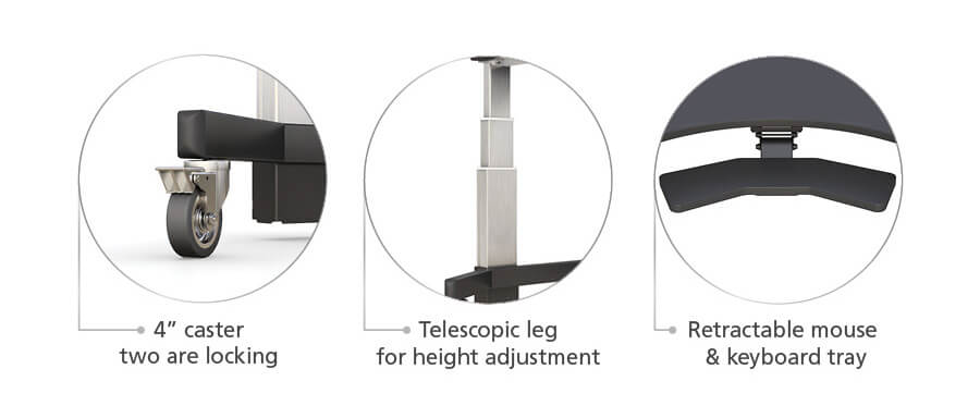 Height-Adjustable Ergonomic Stand Up Desk Features