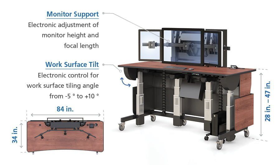 Ergonomic Standing Desk for PACS Imaging Workstations