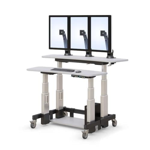 771656 ergonomic stand up computer desk with triple monitor holder