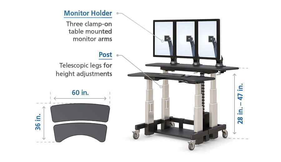 double standing desk control features