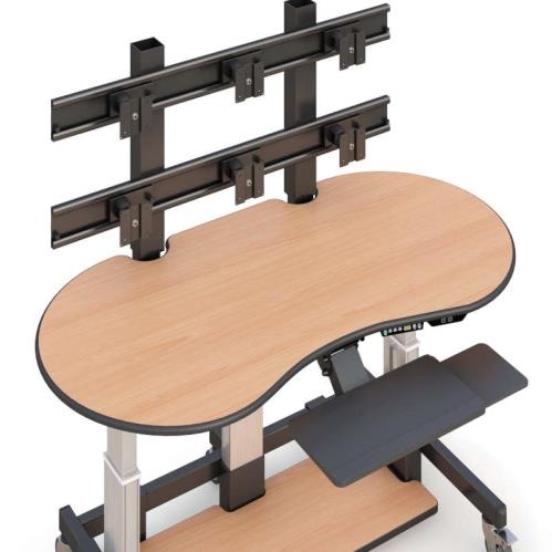 771723 ergonomic stand up desk with electronic adjustments and keyboard tray