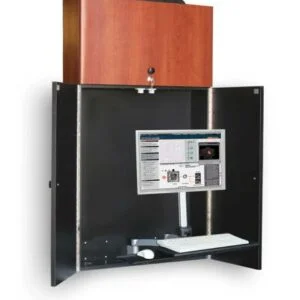 771774 classic wall mounted computer system with articulating monitor arm
