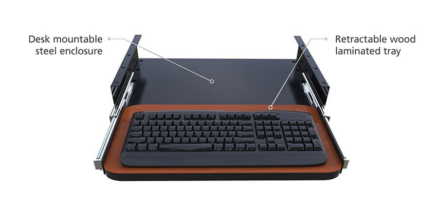 Sliding Keyboard Tray with Steel Enclosure