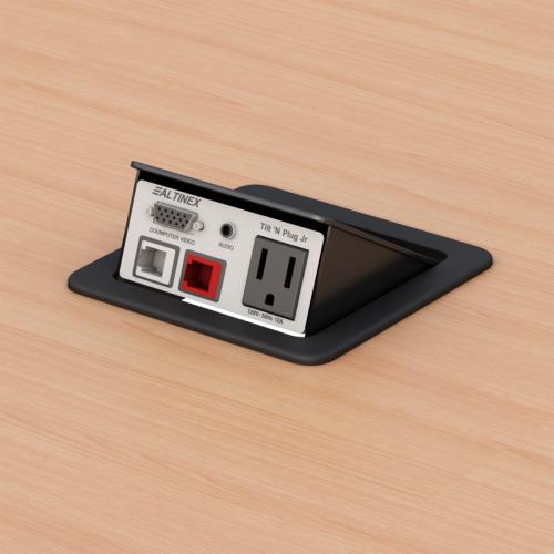771919 desk mounted tilt and plug pop up interconnect data and power ports