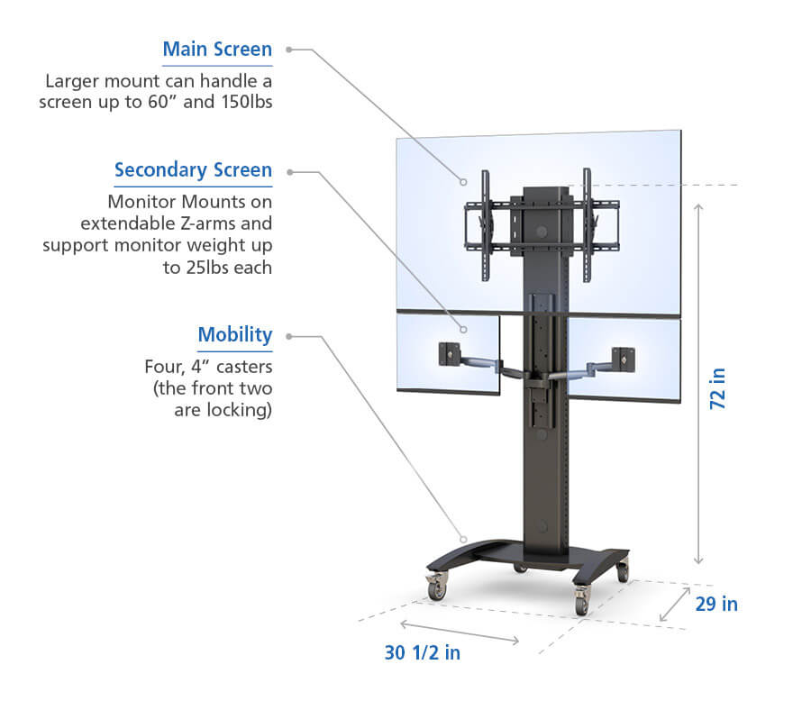 Monitor Floor Stand with Buttons