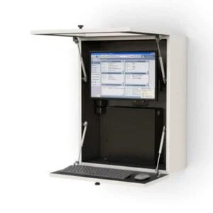 772082 wall mounted computer workstation with retractable monitor