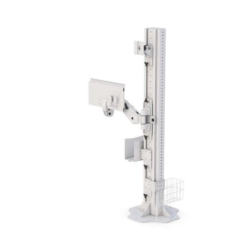 772100 floor mounted computer station with retractable tray wall mount