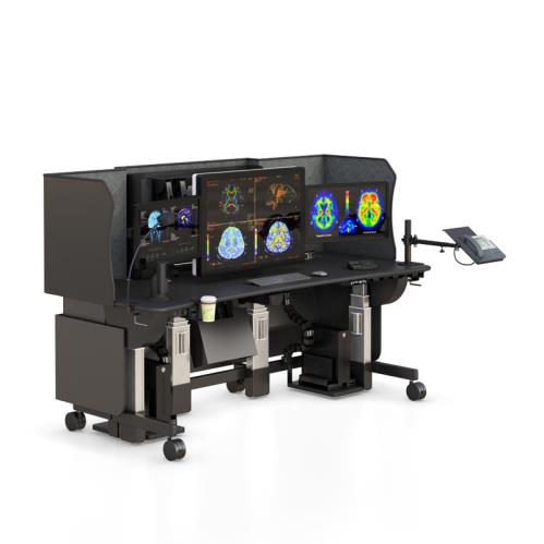 772126 height adjustable standing desks for radiology imaging center pacs workstation