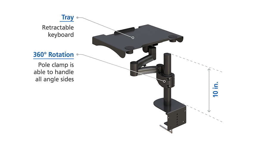 Laptop Adjustable Arm Tray specifications